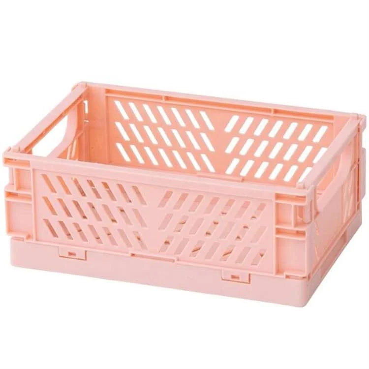 HelloWorld Dust-proof Storage Tools Dormitory Artifact Storage Basket Sundries Toy Snack Box Desktop Folding Storage Basket