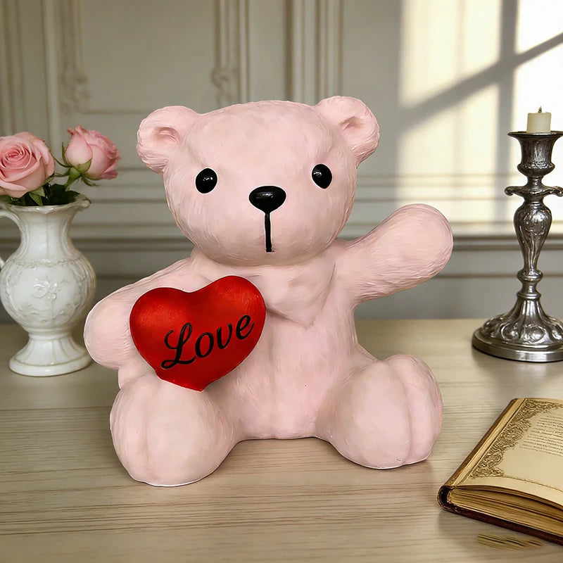 3D Balloon Bear Aromatherapy Candle Silicone Mold DIY Cartoon Bear Gypsum Cute Animal Candle Resin Molds for DIY Valentine Gift