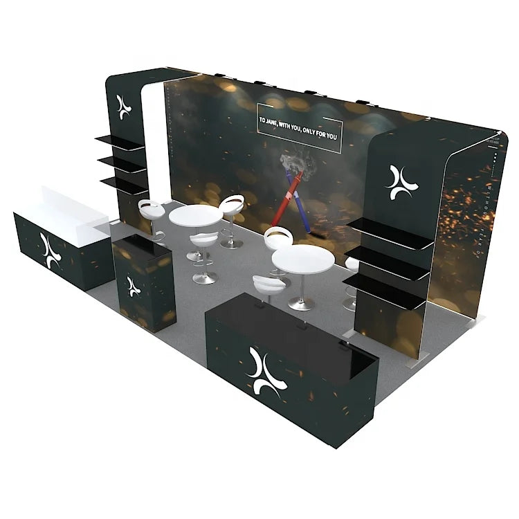10x20 Lightweight Modular Aluminum Advertising Fabric Stand Trade Show Showcase Display Booth for Exhibitions