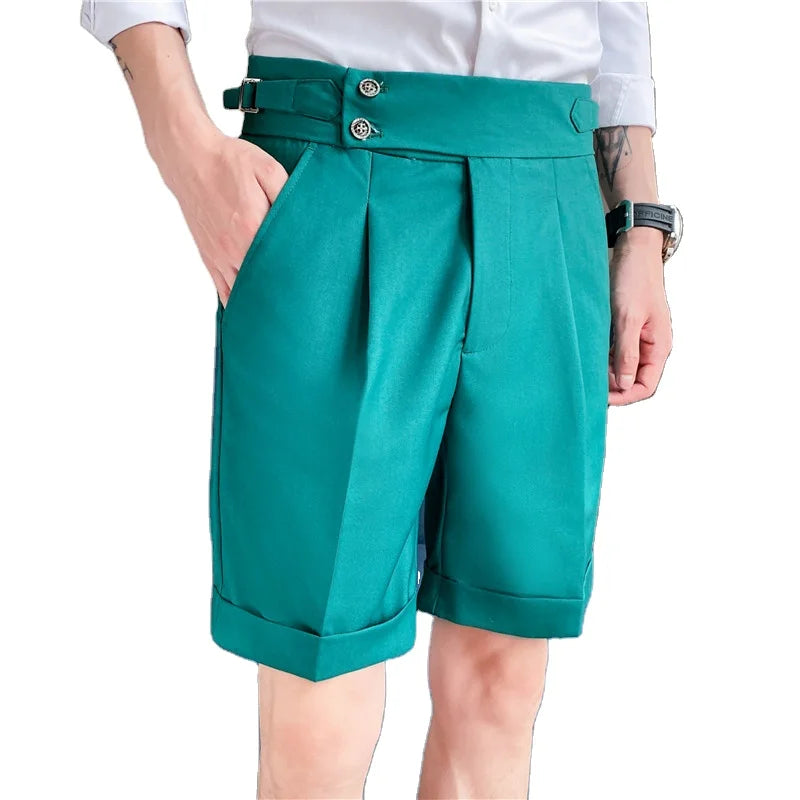 Men's Summer Woven Mid Waist Waterproof Hip Hop Style Solid Color Casual Shorts