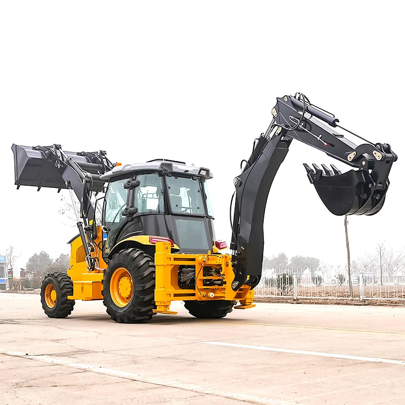 Cheap China Brand 4 Wheel Drive New Articulated Diesel Backhoe Loader
