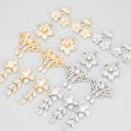 MC04 4 Pcs/Lot 18K Gold Rhodium & Nickel Free Brass Jewelry Accessories for Necklace Making DIY Pendants with Copper & Zircon