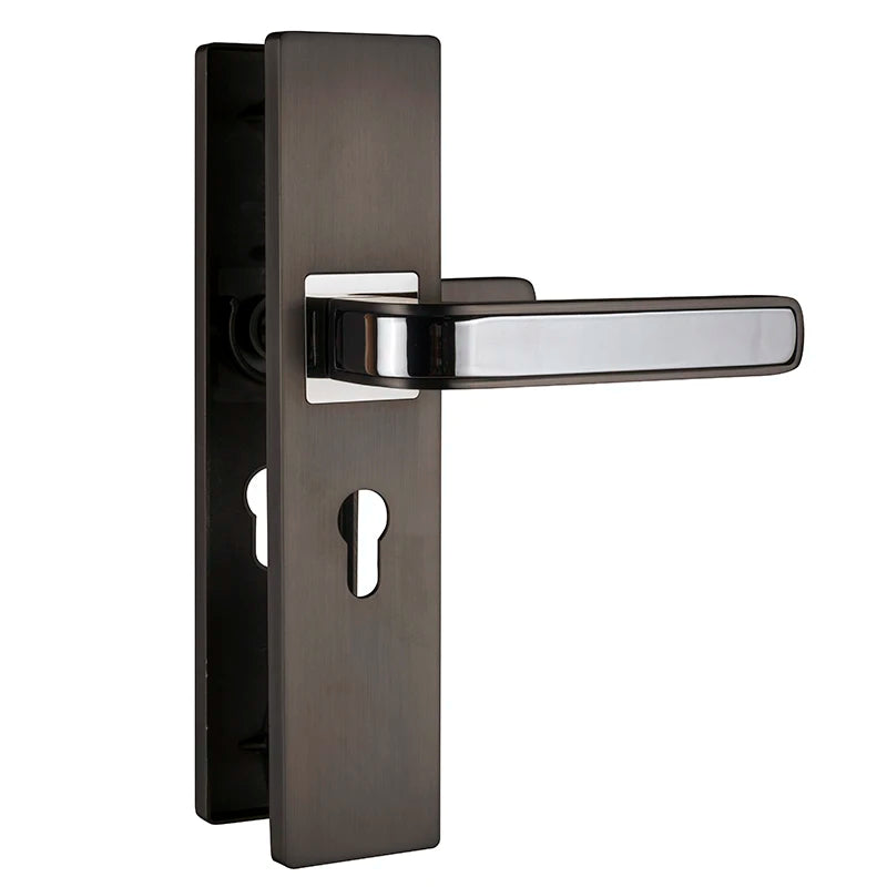 Excellent Quality Chrome Gray Zinc Alloy Door Lever Handle Modern Poignee De Porte Hardware for Home Front Lock Manija De La