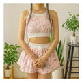 Custom Hand Crochet Two Piece Set for Women Mini Skirt & Crop Top Casual Style Winter Outfits with Logo