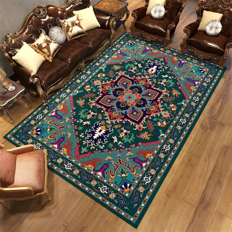3D Digital Printed Custom Modern Polyester Persian Non-slip Area Rug Crystal Velvet Carpet for Living Room Bedroom