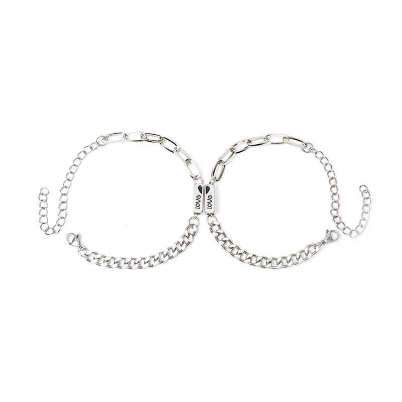 Stainless Steel Chain Love for Lover Valentine's Day Gift Couple Bracelet 2pcs/set SB009