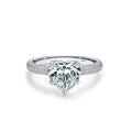 Daidan Ladies Rings Jewelry Heart Shape Diamond Bling Love Cubic Zirconia Silver 925 Heart Shaped Ring