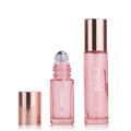 Stock Product Custom Silk Screen Essential Oil Roller Container 5ml Empty Steel Ball Rose Gold Perfume Glass Roll on Bottle