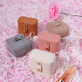 PU Leather Mini Snap Clip Jewelry Box Travel Portable Jewellery Storage Bag