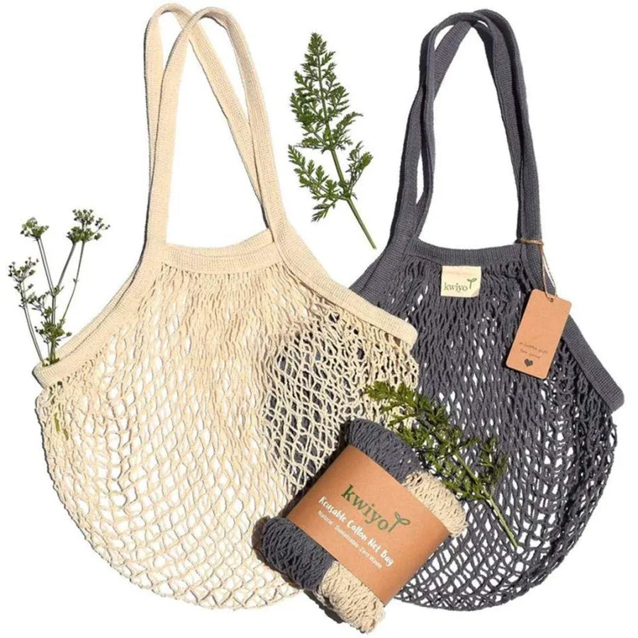 Custom with Logo Printing with Label Reusable Net Grocery Shoulder Shopping Tote Handle Produce Bag Organic Cotton Mesh Bags