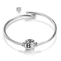 Stainless Steel Initial Bracelets Men Women Adjustable 26 Letters DIY Bangle Bracelet Unisex Casual/Sporty Jewelry Gifts for