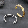 Exquisite Simple Twisted Cuff Bangle Stainless Steel Opening Bracelet Fashion Elegant Women Men Jewelry for Daily & Party Wear