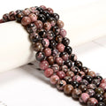 Wholesale Natural Dalmatian Jasper Rhodonite White Howlite Smooth Round Beads for Jewelry Bracelet Making