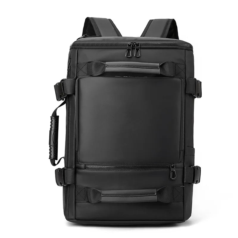 NEW Fashionable Large-Capacity PU Laptop Backpack Rucksack Waterproof Durable USB Charging Interface Zipper for Outdoor Use