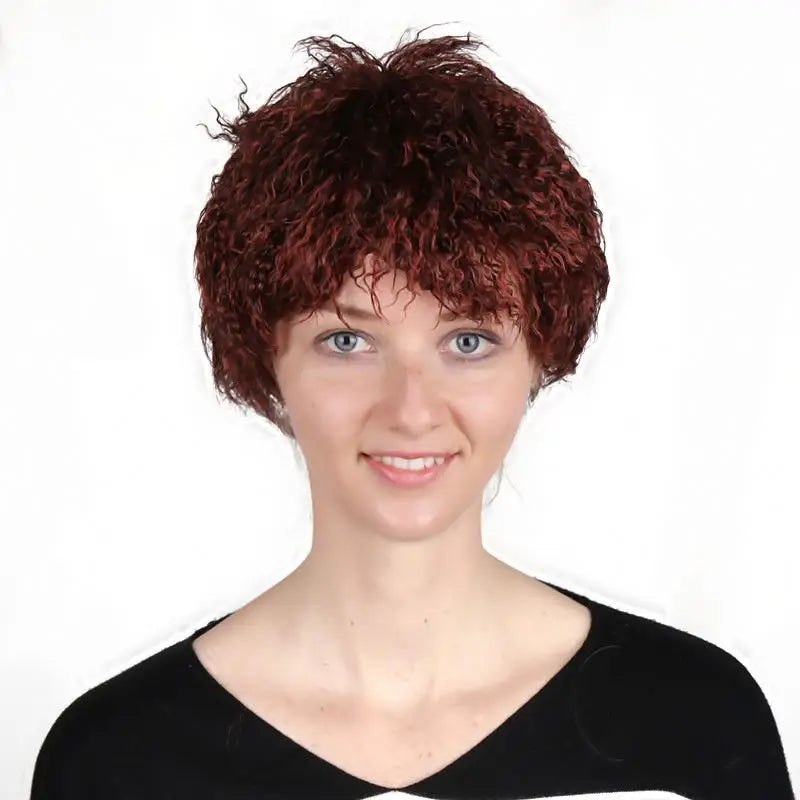 Lightweight Pixie Cut Fiber Hair Wig for Black Women Synthetic Heat Resistant Short Bob Natural Appearance