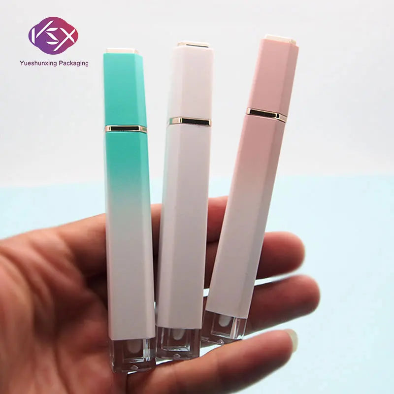 Yueshunxing Factory Direct Sale 4.5ml square Gradient High-grade Lip  Tube Empty Tube Lip Gloss Tube for Cosmetics Packaging