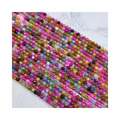 Natural Gemstone Stone Faceted Stone Beads Loose Natural 4mm Tourmaline Necklace Jewelry Making Crystal Beads for Jewelry Making