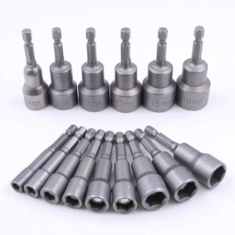 Whole Sale CRV Steel Magnetic Nut Setter Driver Socket Bit 1/4 Inch DIY OEM Acceptable Strong Magnetic Screw Driver Hex Nut