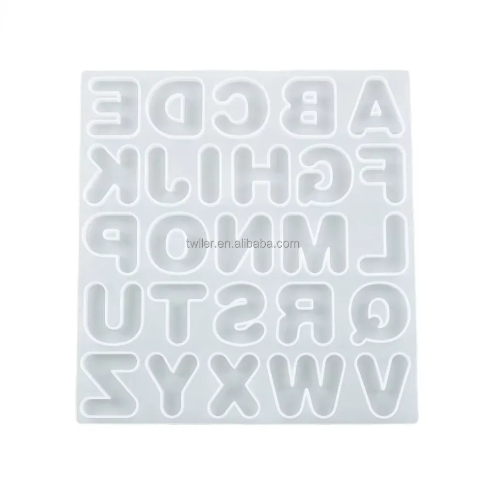 DIY Large Middle Small Letter Silicone Mold for Epoxy Resin Alphabet Keychain Jewelry Pendant Mold for Bag Decoration