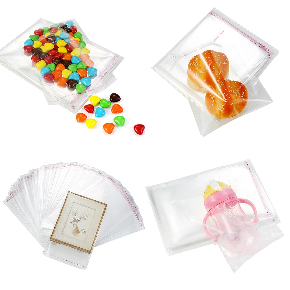 Factory Price 100pcs 12x19.5CM Clear Plastic Bag Factory Flat Open Top Candy Bread Food Opp Cake Gift Packaging OPP Bags