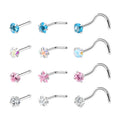 Wholesale Stainless Steel Body Jewelry Heart Shape Zircon Nose Cuff Piercing Jewelry Dainty Nose Stud for Women