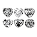 Real 925 Sterling Silver Cartoon Character Dog Beads with clear Zircon Charms for Bracelets Fashion Jewelry Wholesale
