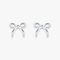 925 Sterling Silver Cute Simple Exquisite Hypoallergenic Bowknot Stud Earrings for Women
