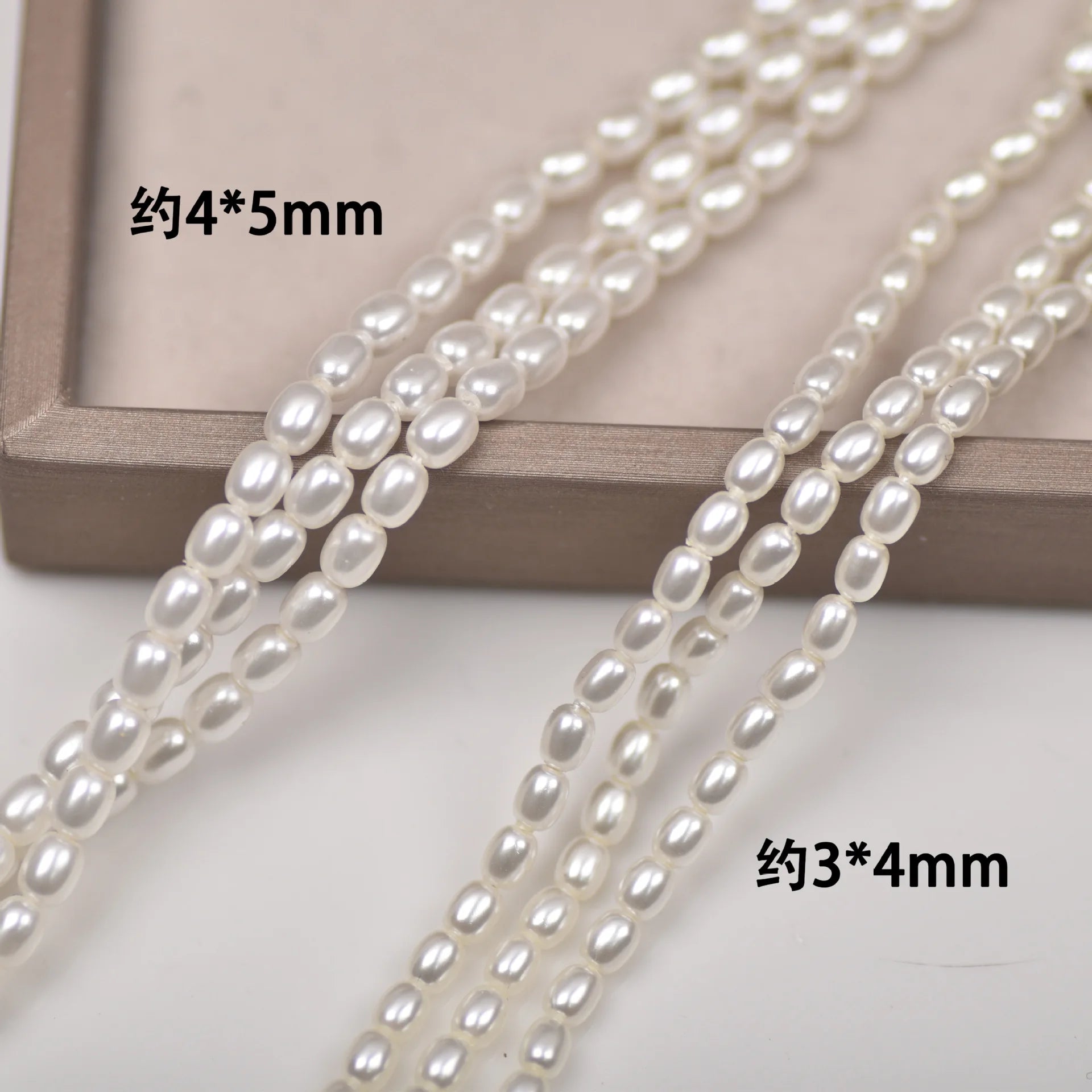 Wholesale 3-5mm Natural Freshwater Rice Pearls Round Beads Loose Beads for DIY Bracelet Necklace Clothing Jewelry Making