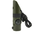Multifunctional 7 in 1 Emergency Compass LED Light Survival Whistle with Lanyard Outdoor
