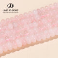 JD Wholesale Crystal Gemstone Loose Energy Healing Spacer Beads 8*4-5mm Natural Pink Quartz Abacus Beads for Jewelry Making