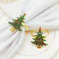 Cute Metal Napkin Holder and Rings for Table Serviette Decoration Christmas Tree Style for Party Accessory Accessory
