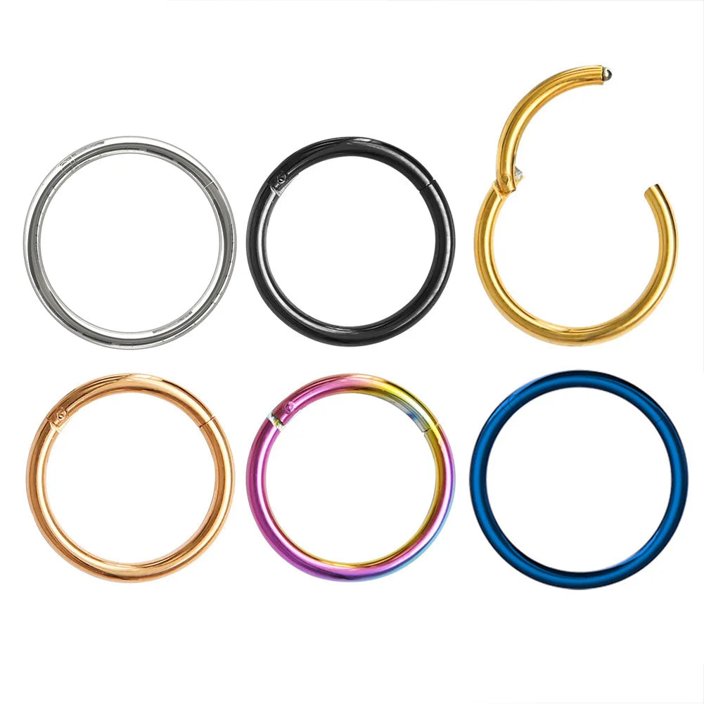 G23 Nose Piercing Titanium Body Jewelry 16g Flower Shape Neo-Gothic Amber Wedding Engagement Nose Ring