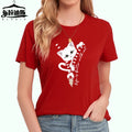 Best Seller Women's Eco-Friendly Loose Fit Breathable Cotton T-Shirt Cute Cat Animal Letter Solid Graphic Logo Casual Crew Neck
