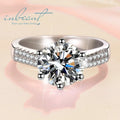 Silver 925 Original Brilliant Cut 3 Carat Diamond Test Past  Sparkling D Color Moissanite Wedding Ring for Women Fine Jewelry