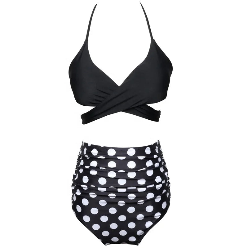 HY- HYO1801W Hot Sales Floral Fashion Women High Waist Colorful Beachwear  Brazilian Sexiness/nylon Print Beach Bikini Swimwear