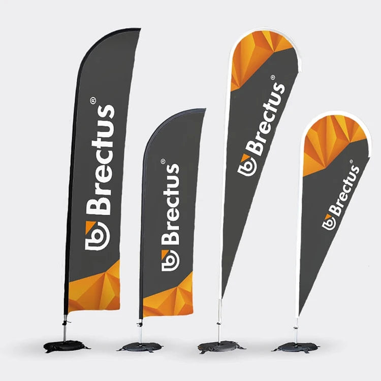 Top Sell Custom Advertising Teardrop Banner Feather Flag Banners Outdoor Flying Beach Flags CMYK Full Colors Competitive Pricing