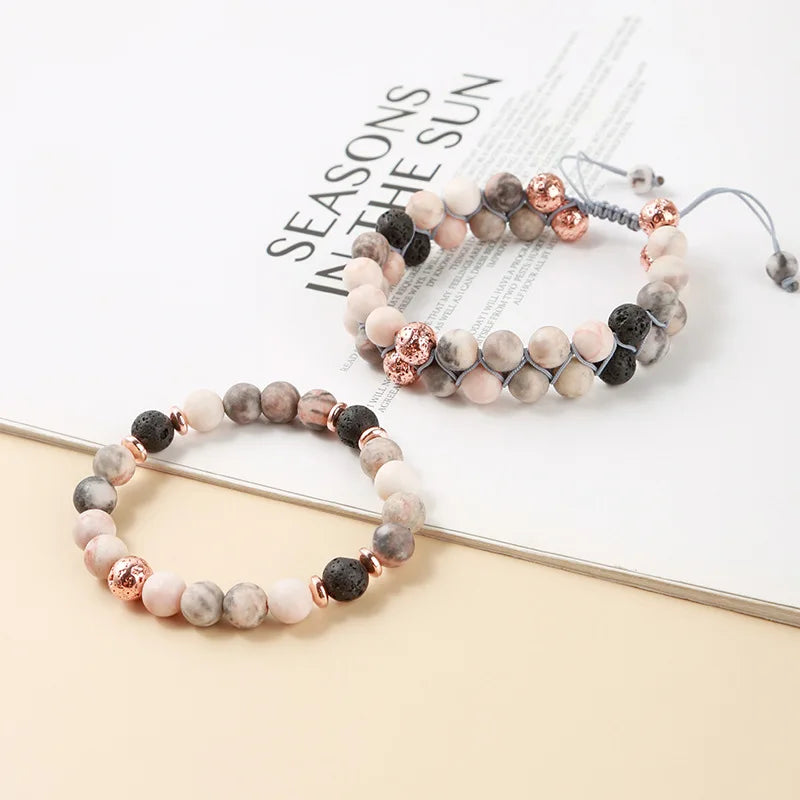 Handmade Natural Healing Gem Stone Beads 8mm Beaded Elastic Cord Bracelet Men Women Jewelry Accessories