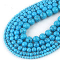 Wholesale Natural Stone Blue Turquoise Stone Loose Round Beads for Jewelry Making