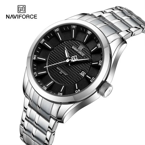 NAVIFORCE 8032 SB Factory Custom Logo Quartz Watches for Men Luxury Big Dial Stainless Steel Wrist Watch Male Business Clock OEM