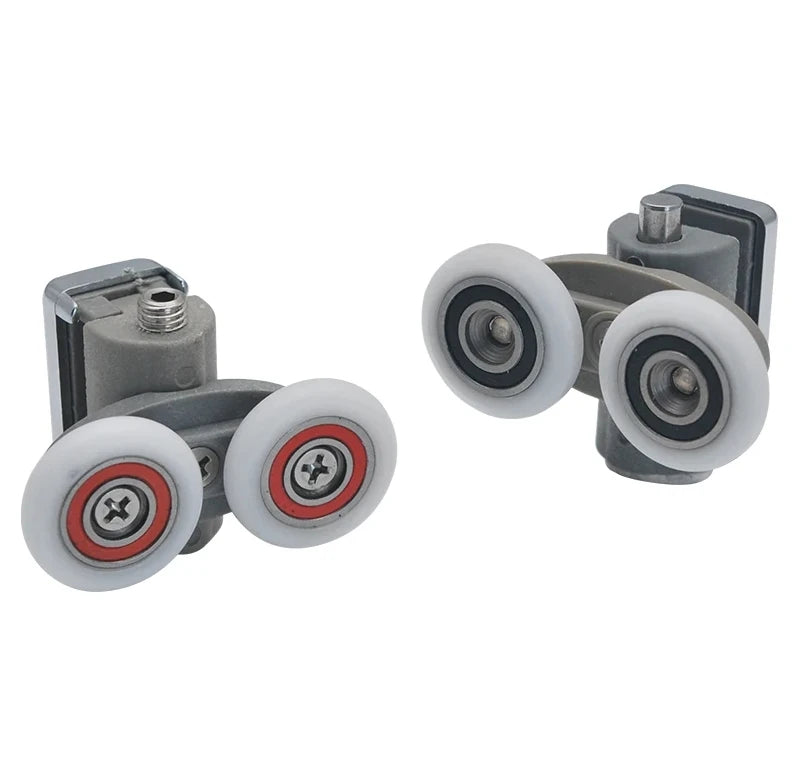 GOGO Old-Fashioned Bathroom Sliding Door Pulley Glass Spring Wheel Circular Arc Swing Double Wheel Shower Room Accessories