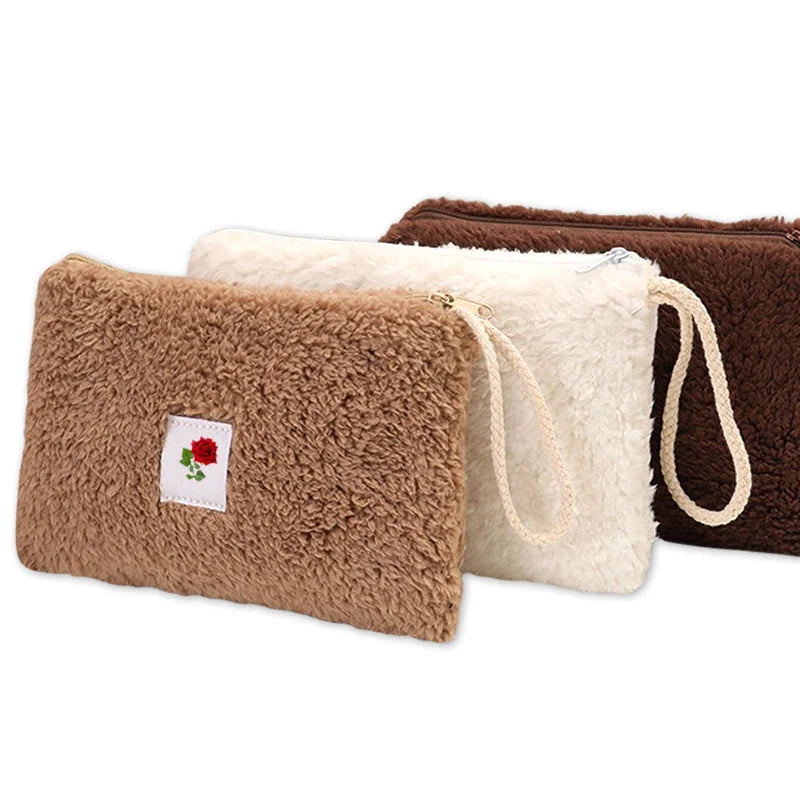 Large Capacity Cute Portable Bear Icon Pen Bag Storage Bag Makeup Bag