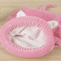 Luxury Solid Cat Sleeping Bag with Teddy Design 100% Cotton Kennel Mat for Small Pets