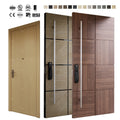 American Style Modern Design Hotel Apartment Entrance Door Villa Outside Wooden Walnut Exterior Doors for Houses