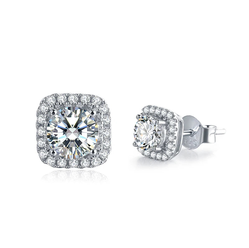 Abiding Jewelry OEM/ODM Factory Jewellery Wholesale Bridal Wedding Engagement S925 Moissanite Earrings Silver