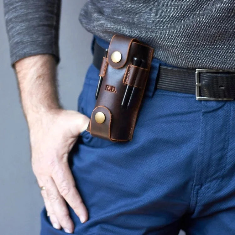 Multifunction Custom Small Bag Belt Pouch Leather Golf Ball and Tee Holder