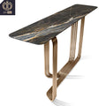 Stainless Steel Base Luxury Postmodern Console Table Villa Entry Living Room Modern Marble Top Customizable Size Home Metal