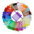 9x12cm Multiple Colors Custom Logo Drawstring Gift Pouch Jewelry Mesh Packaging Organza Bag
