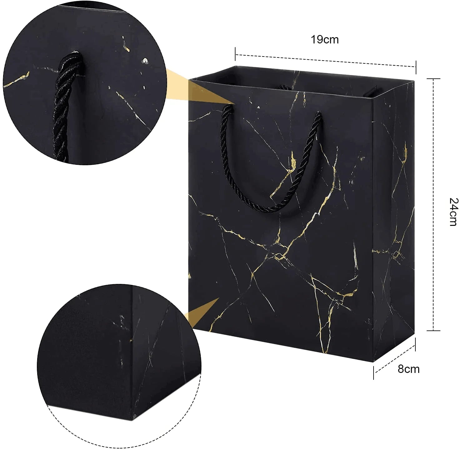 Fancy Wholesale Luxury Custom Wedding Birthday Christmas Drawstring Thank You Paper Gift Packaging Shopping Bag with Handle
