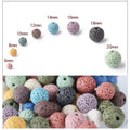Volcanic Lava Natural Stone Beads Colorful Round Rock Lava Loose Beads 6/8/10mm for DIY Necklace Bracelet Jewelry Making