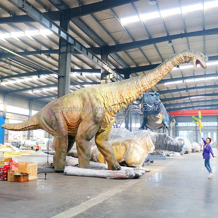 12 Meters Life Size Animatronic Brachiosaurus Moving Dinosaur Sculpture for Theme Park